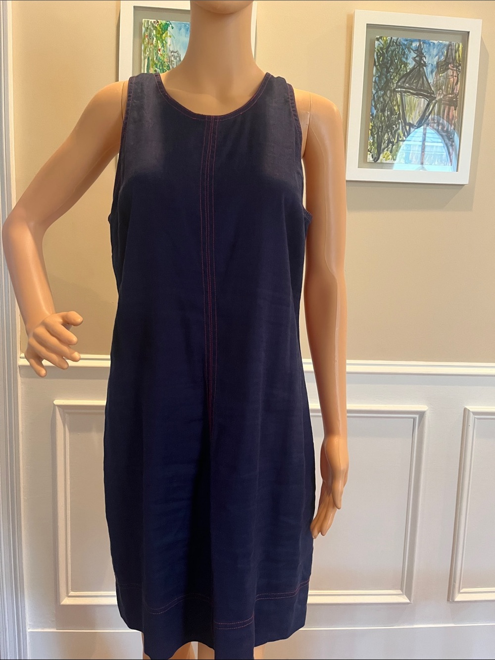 Tommy Bahama Navy Blue Sleeveless Shift Dress